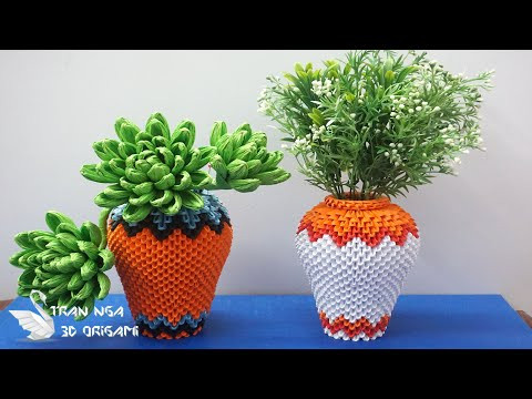 3d origami flower vase v25 tutorial ,home decoration idea | Tutorial de florero de origami 3d 3d origami flower vase v25 tutorial ,home decoration idea | Tutorial de florero de origami 3d