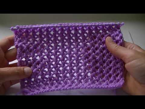 Вяжем узор "Ажурная сетка" спицами. Вяжем узор "Ажурная сетка" спицами.