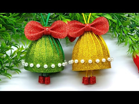 How to Make Beautiful Christmas Bell Ornaments at Home | Easy Dollar Tree DIY Tutorial
