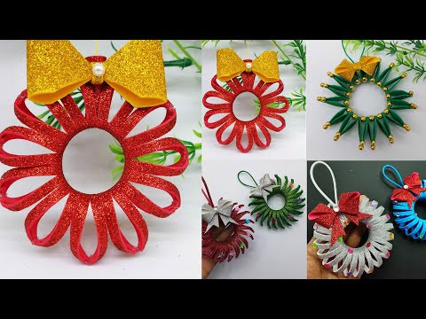 4 Types Of Christmas Wreath - Beautiful Christmas Wreath Making at Home/Mini Wreath/DIY Xmas Crafts