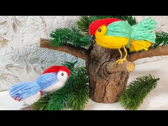 DIY Идея для декора комнаты. Простые птички из ниток. Love birds