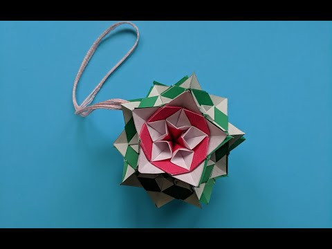 Цветочная кусудама | Flower kusudama | Елочная игрушка оригами из бумаги | Christmas craft Цветочная кусудама | Flower kusudama | Елочная игрушка оригами из бумаги | Christmas craft