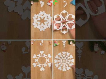 EASY BEAUTIFUL CHRISTMAS CRAFTS, 4 PAPER SNOWFLAKES WITH HEARTS | CAPTIVATING DECOR INCLUDING ART