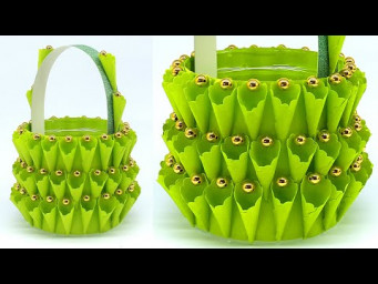 Paper Basket - How to Make Basket - Handmade Basket Making at Home - Home Decoration Craft - DIY