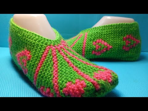 #959 ☀️СЛЕДКИ СПИЦАМИ ЧАСТИЧНЫМ ВЯЗАНИЕМ / ТАПОЧКИ ДЛЯ ДОМА НА ДВУХ СПИЦАХ #959 ☀️СЛЕДКИ СПИЦАМИ ЧАСТИЧНЫМ ВЯЗАНИЕМ / ТАПОЧКИ ДЛЯ ДОМА НА ДВУХ СПИЦАХ