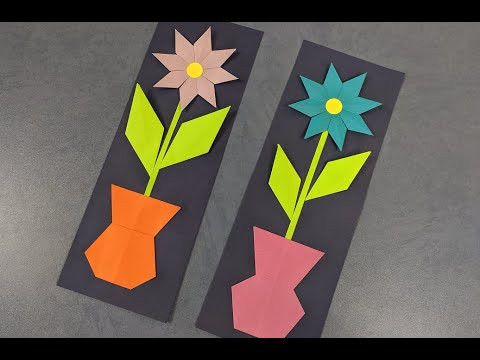 Цветок оригами | Ваза оригами | Origami paper flowers | Origami paper vase Цветок оригами | Ваза оригами | Origami paper flowers | Origami paper vase