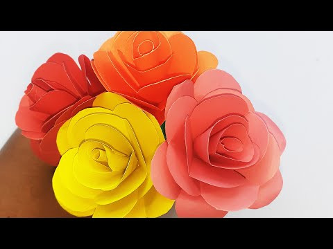Valentine Gift Ideas | Rose Flower Making Easy Tutorial For Valentine's Day Gift | Paper Flower 