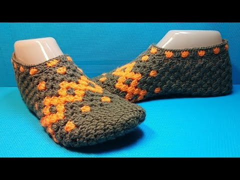 #646 ТАПОЧКИ КРЮЧКОМ, СВЯЗАННЫЕ ОТ МЫСКА. МАСТЕР КЛАСС.