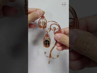 Bird cage - Free tutorial video link above the title  #shortsvideo #wireworks #stonebeads