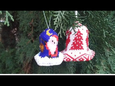 162. Новогодний колокольчик. Видео инструкция по плетению. 162. Новогодний колокольчик. Видео инструкция по плетению.