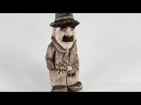 WHITTLING AN OLD TIME TRENCH COAT DETECTIVE WHITTLING AN OLD TIME TRENCH COAT DETECTIVE