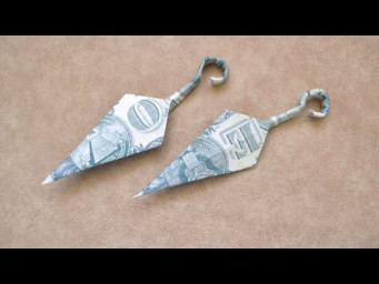 MONEY NINJA KNIFE KUNAI | Dollar Origami | Tutorial DIY by NProkuda