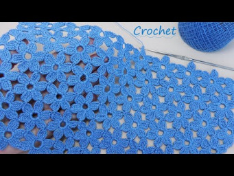 Цветочный УЗОР без отрыва нити!!! ВЯЗАНИЕ КРЮЧКОМ безотрывный способ  SUPER Pattern Crochet