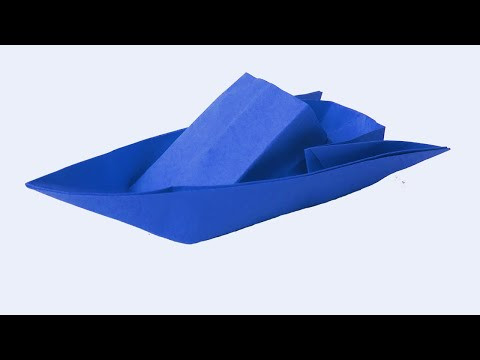 Катер из бумаги / пошаговая инструкция в видео/ Origami Boat Step by Step Tutorial