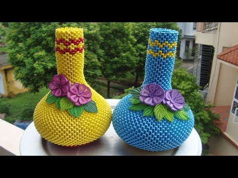 How To Make 3D Origami Vase V2, paper flower vase | Cómo hacer jarrón de flores de origami 3d How To Make 3D Origami Vase V2, paper flower vase | Cómo hacer jarrón de flores de origami 3d