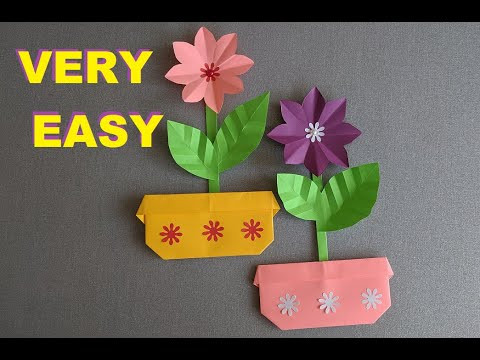 Цветок из бумаги | Ваза оригами | Paper origami flowers Цветок из бумаги | Ваза оригами | Paper origami flowers
