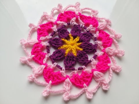 АЖУРНЫЙ круглый МОТИВ. Вязание крючком. Crochet . АЖУРНЫЙ круглый МОТИВ. Вязание крючком. Crochet .