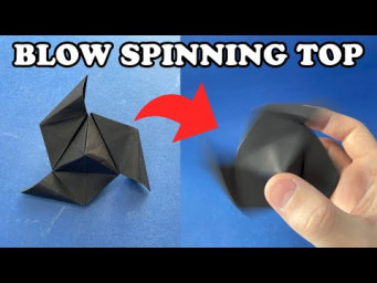 BLOW SPINNING TOP | How to Make a Paper Beyblade | Origami Beyblade