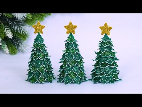 Superb Christmas Tree Making Idea with Glitter Foam Superb Christmas Tree Making Idea with Glitter Foam