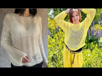 Ажурные модели спицами - Джемпера, топы, жакеты
