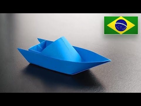 Como fazer uma Lancha de Papel que flutua - NOVA VERSÃO - Instruções em Português BR Como fazer uma Lancha de Papel que flutua - NOVA VERSÃO - Instruções em Português BR