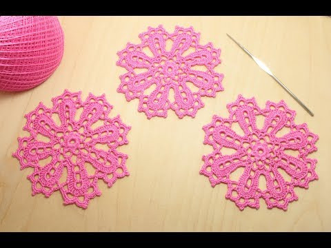 Как связать ажурный мотив круг - вязание крючком Crochet beginners Как связать ажурный мотив круг - вязание крючком Crochet beginners