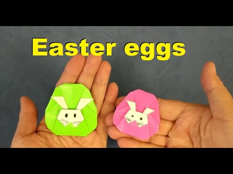 Великодні яйця з паперу | Яйця орігамі | Origami Easter eggs with bunny Великодні яйця з паперу | Яйця орігамі | Origami Easter eggs with bunny