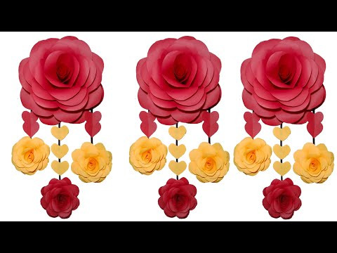 Easy Wall hanging - paper wall hanging with flower | types of art Easy Wall hanging - paper wall hanging with flower | types of art