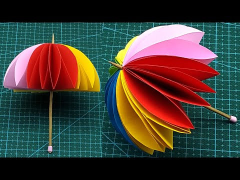 Easy Paper UMBRELLA - How to make a paper umbrella - Mini paper umbrella - DIY School Crafts Easy Paper UMBRELLA - How to make a paper umbrella - Mini paper umbrella - DIY School Crafts