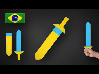 Origami: Espada com Papel A4 + Bainha - Instru&ccedil;&otilde;es em Portugu&ecirc;s BR