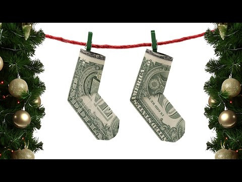 Origami Dollar Christmas Socks | Simple Money Origami Origami Dollar Christmas Socks | Simple Money Origami