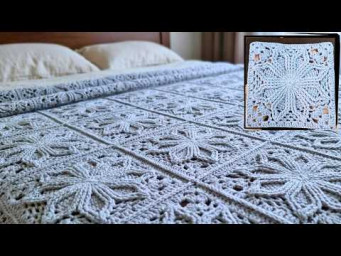 Мастер-класс: Шикарный 3D мотив крючком для пледа или покрывала