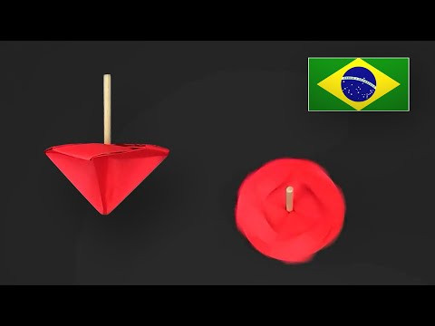 Como Fazer um Pião de Papel - Tutorial de Origami PT-BR Como Fazer um Pião de Papel - Tutorial de Origami PT-BR