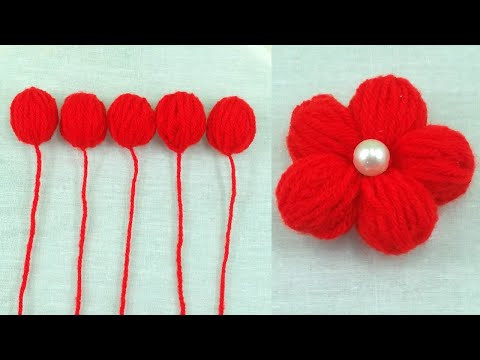 Easy Woolen Flower Making Ideas | DIY Wool Flower Design | Wool Crafts