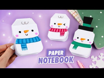 Оригами Снеговик Блокнот из бумаги | Поделки на Новый год | Origami Paper Snowman Notebook