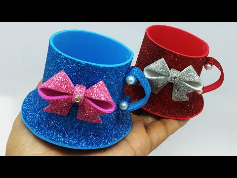 DIY Mini Paper Cup - Foam Paper Crafts For School - Easy Origami Paper Cup - Origami Art & Crafts DIY Mini Paper Cup - Foam Paper Crafts For School - Easy Origami Paper Cup - Origami Art & Crafts