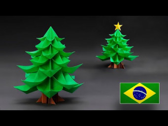 &Aacute;rvore de Natal de Origami Modular - Vers&atilde;o Simplificada Passo a Passo