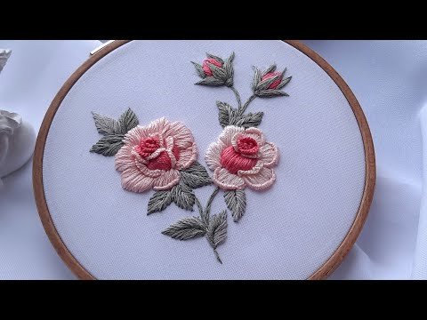 Best 3D Rose Embroidery ? See Amazing Hand Embroidery 5 stitches for design Rose