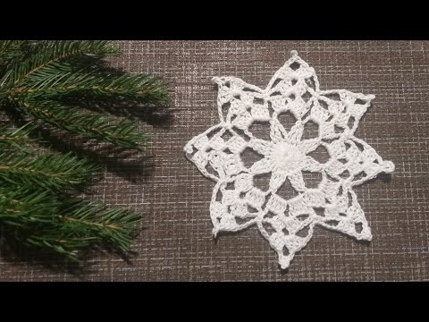 Easy crochet snowflake pattern - Как связать крючком Снежинку Easy crochet snowflake pattern - Как связать крючком Снежинку