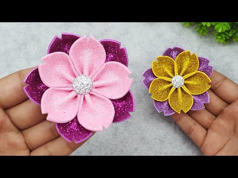 How to Make Flowers from Glitter Foamiran - Super Easy DIY Flower from Foam Sheet How to Make Flowers from Glitter Foamiran - Super Easy DIY Flower from Foam Sheet