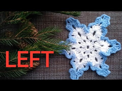 LEFT - How to Crochet motif Snowflake Crochet - for Beginners CROCHET
