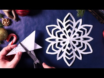 Как сделать снежинку из прямоугольной бумаги ✂❄ Легкий мастер-класс для детей и взрослых!
