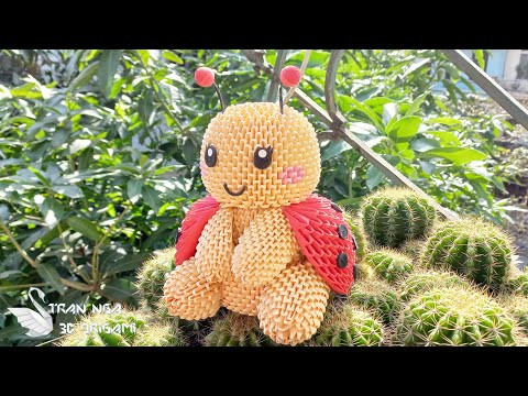DIY paper cute ladybug tutorial P2, home showpieces | Tutorial de mariquita de origami en 3D