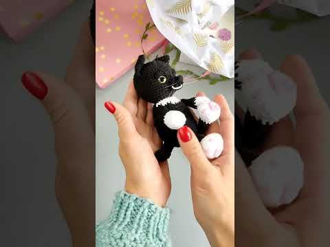 Stuffed kitty amigurumi crochet toys, Crocheted cat to personalize order.