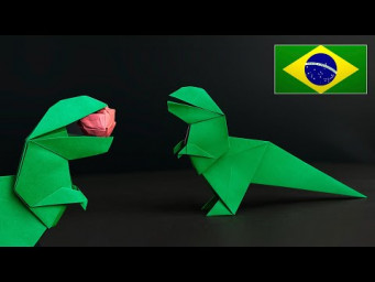 Dinossauro de Papel que Abre e Fecha a Boca 
