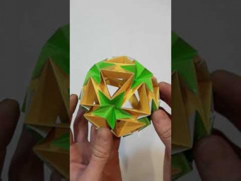 Кусудама со Звездами оригами, Kusudama with origami stars  #Shorts