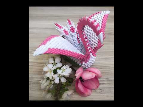 3D origami Swan #shorts 3D origami Swan #shorts