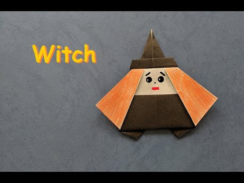 Ведьма оригами | Легкая поделка на Хэллоуин | Origami witch | Halloween craft Ведьма оригами | Легкая поделка на Хэллоуин | Origami witch | Halloween craft