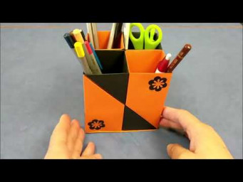 Pencil holder from paper | Origami pencil holder