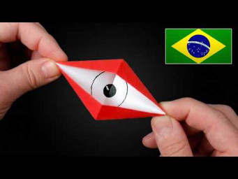 Como Fazer ORIGAMI DE OLHO que Pisca (Muito F&aacute;cil!)
